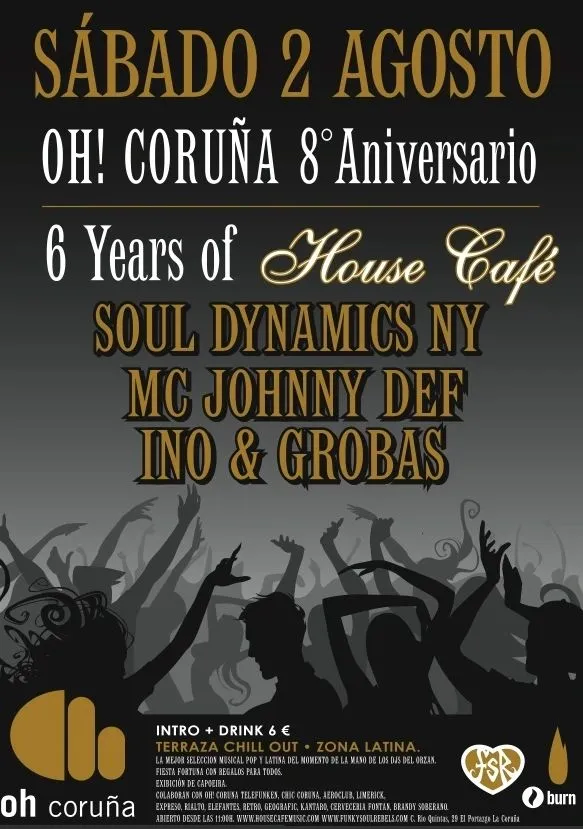 House Café flyer: Oh! Coruña, anniversary
