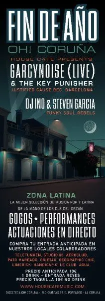 House Café flyer: Oh! Coruña, New Year's Eve
