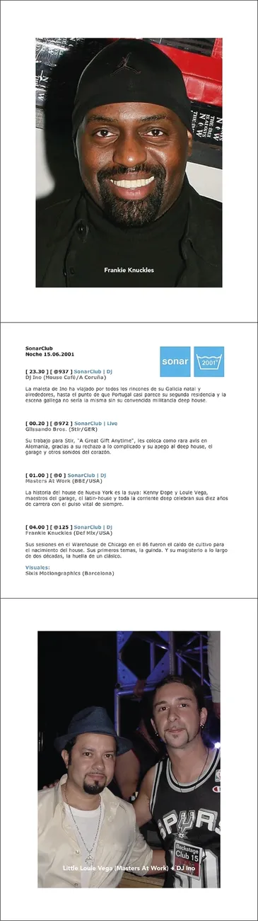 Sónar Festival 2001 archive: the running order and photos